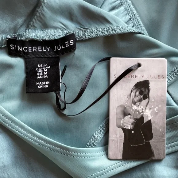 Sincerely Jules Blue Crossover Bodysuit in Sizes S, M, & L, NWT - Picture 6 of 16